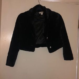 Faux fur crop coat. Girls sz 8